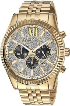 Men’s Gold-Tone Lexington Chronograph Watch MK8494